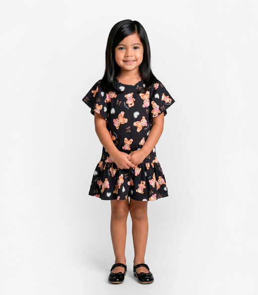 Image_Vestido Infantil em Cotton Leve Trick Nick Preto