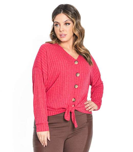 Image_Camisa Feminina Canelada Com Nó Secret Glam Vermelho