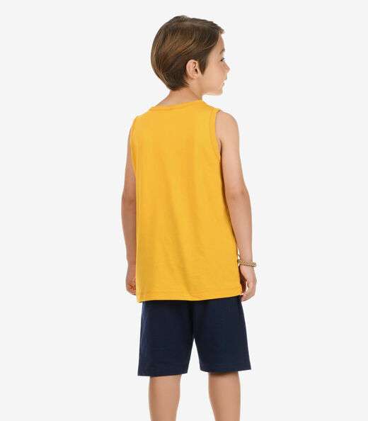 Conjunto Bermuda com Regata Menino Rovi Kids Amarelo