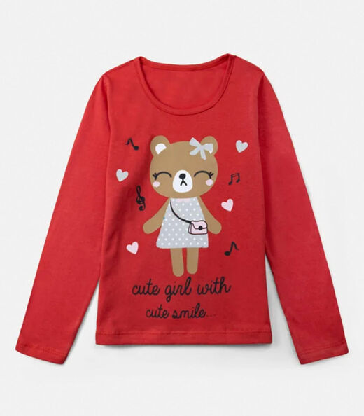 Conjunto Infantil Menina Meia Estação Laluna Vermelho
