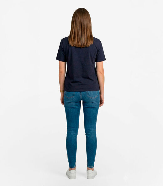 Blusa Feminina Manga Curta Infinita Cor Azul