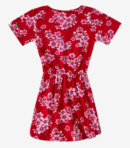 Vestido Curto Infantil Estampado Select Vermelho