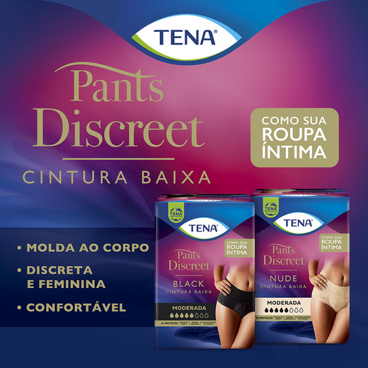 Kit 4 Fraldas Adulto Tena Pants Discreet Nude G/Eg 8 Unidades cada