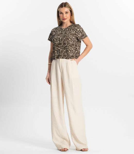 Blusa Feminina Estampada Select Bege