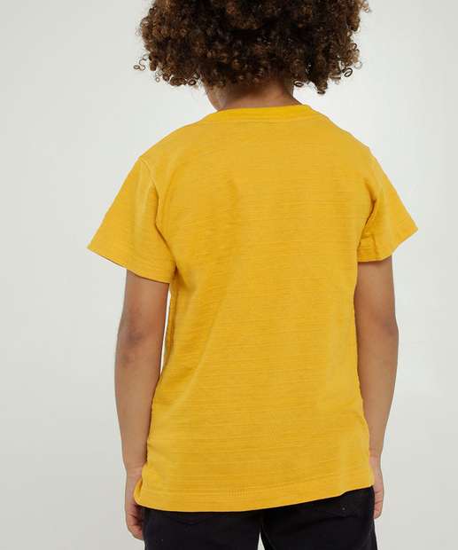 Camiseta Infantil Textura Bolso Tam 4 a 10