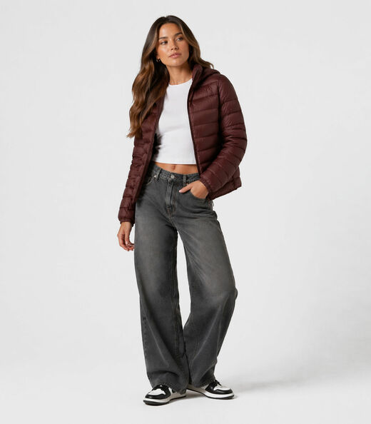 Jaqueta Juvenil Feminina Com Capuz Sea Surf Marrom