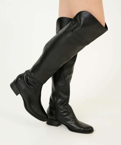 Bota Feminina Over The Knee Salto Grosso Via Uno