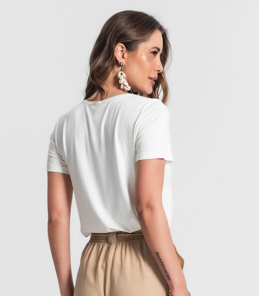 Camiseta Feminina Rovitex Bege