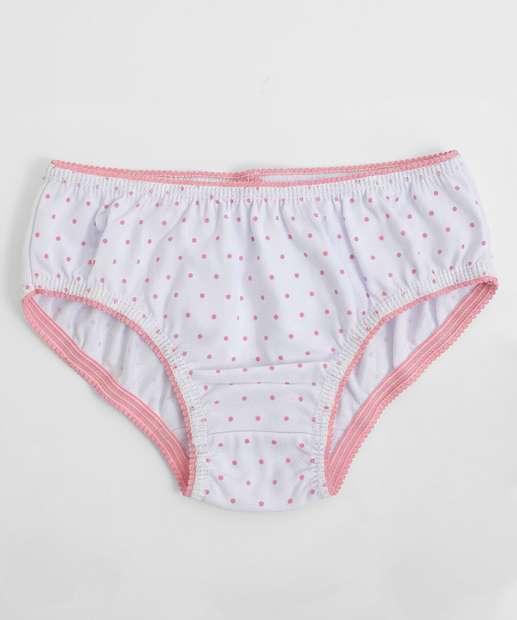 Kit 5 Calcinhas Infantil Estampa Princesas Tam 2 a 12 Rosa