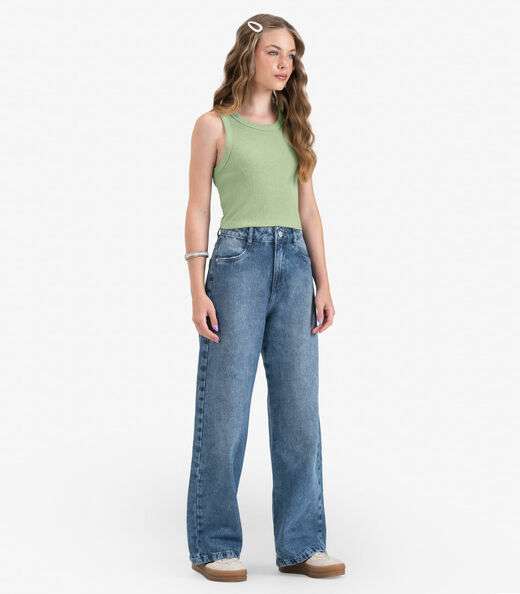 Image_Regata Juvenil Feminina em Ribana de Melange Minty Verde