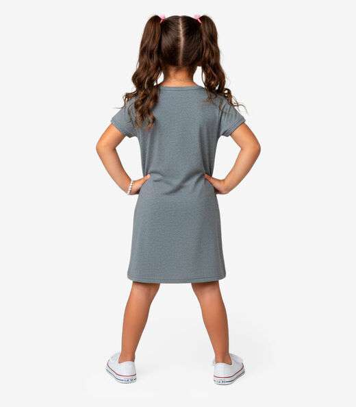 Vestido Infantil em Molecotton Select Cinza