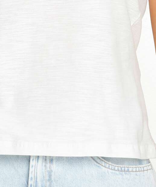 Blusa Feminina Básica Flamê Decote V Marisa