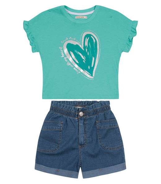 Conjunto Juvenil Blusa Com Shorts Trick Nick Verde