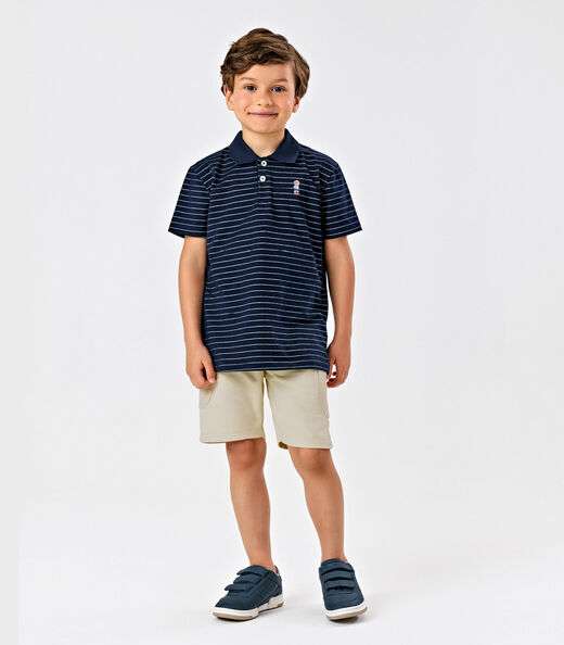 Polo Menino Cotton Trick Nick Azul