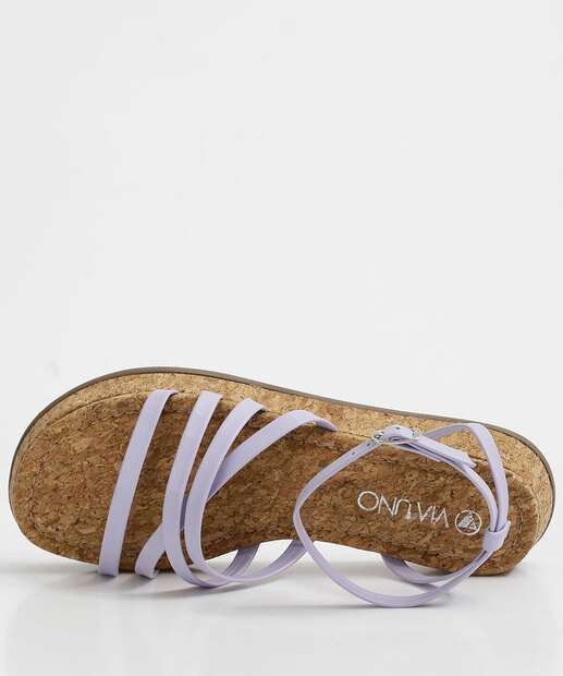 Sandália Flatform Feminina Tiras Via Uno