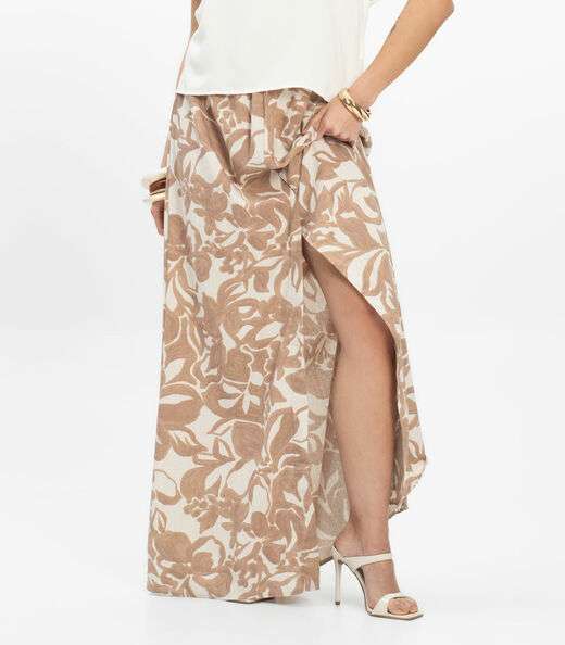 Saia Longa em Linho Feminina Endless Marrom