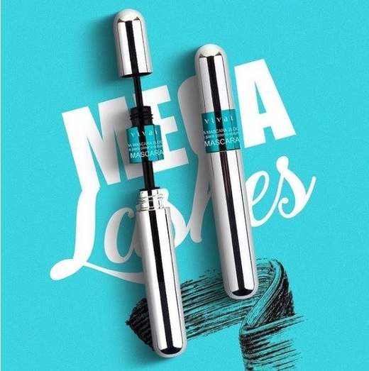Máscara e Rímel para os cílios 2 in 1 Mega Lashes Vivai