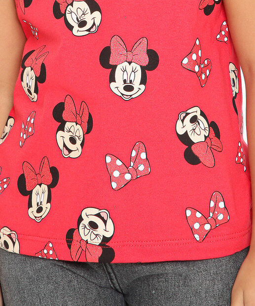 Camiseta Infantil Manga Curta Minnie Disney Tam 4 a 10
