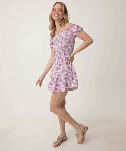 Vestido Feminino Ciganinha Estampa Flores Marisa