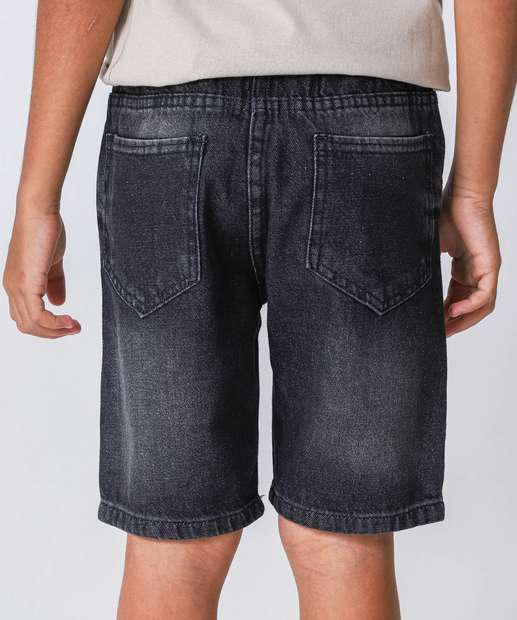 Bermuda Infantil Jeans Bolso Tam 04 a 08 Azul