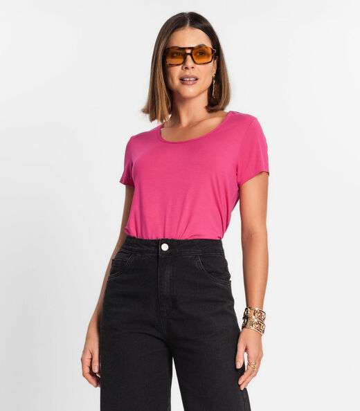 Blusa Feminina Básica Visco Tricot Rovitex Rosa
