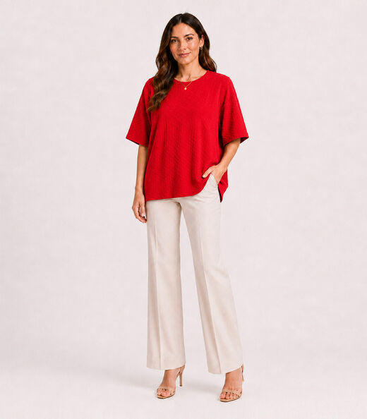 Camiseta Feminina Básica Piume Malha Infinita Cor Vermelho
