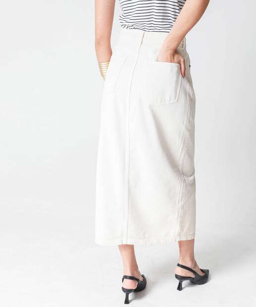 Saia Midi Sarja Feminina Fenda Marisa