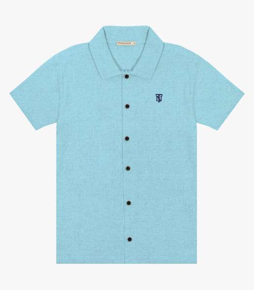 Image_Camisa Infantil Masculina Em Linho Trick Nick Azul