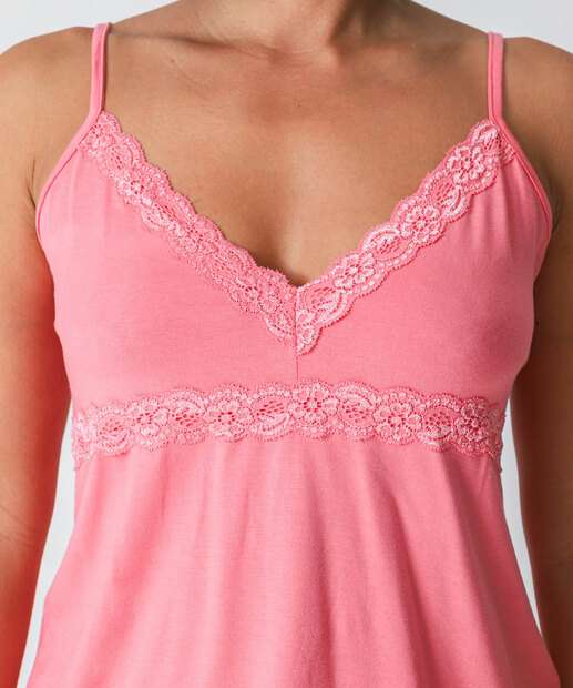 Pijama Feminino Capri Recorte Renda Marisa Rosa