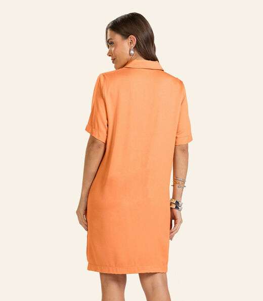 Vestido Curto Viscose Double Feminino Endless Laranja