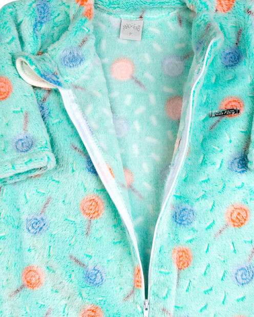 Saco de Dormir Bebe Casulo Pijama Cobertor Soft Estampado Grosso Ziper - Verde