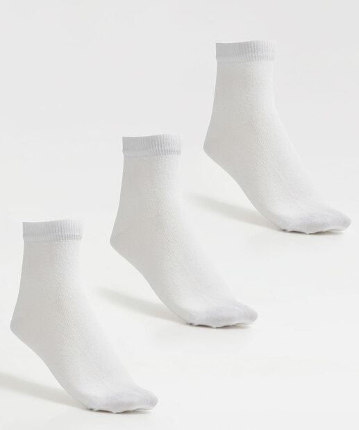 Kit 3 Pares Meias Soquete Feminina Básica Marisa