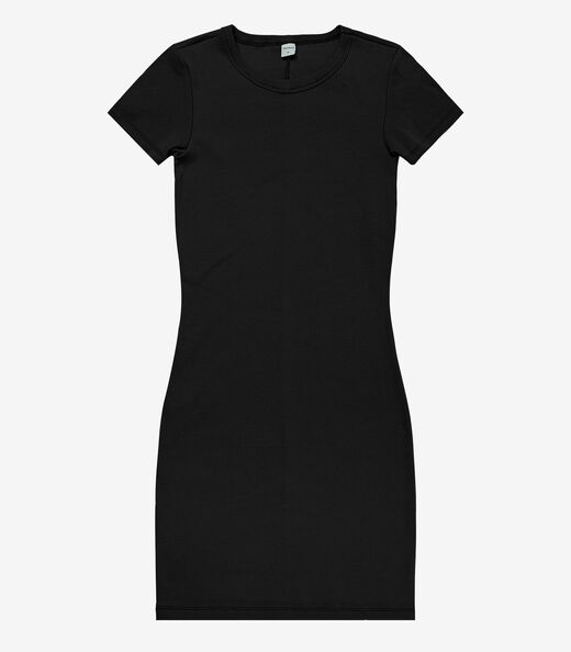 Vestido Acinturado Em Ribana Canelada Rovitex Preto