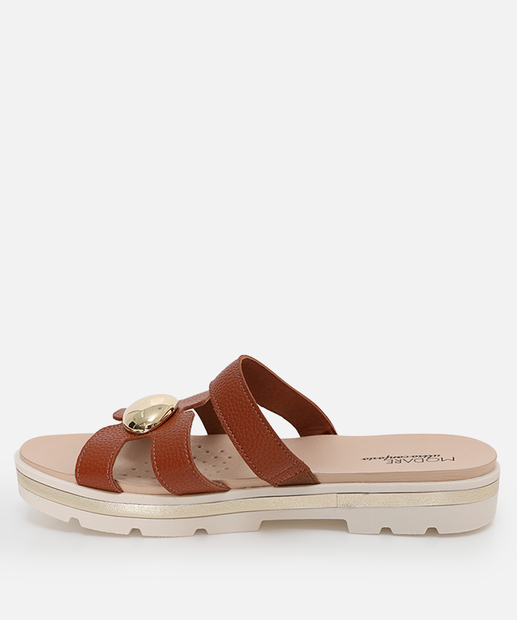 Rasteirinha Feminina Conforto Fivela Modare Marrom