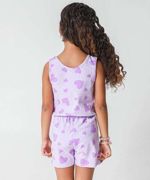 Macaquinho Infantil Angel Stitch Tam 4 a 10 Lilás