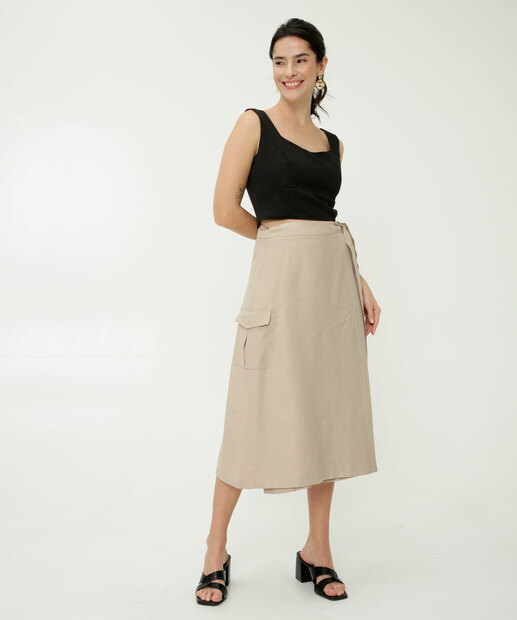 Blusa Cropped Feminina Alfaiataria Alças Largas Marisa