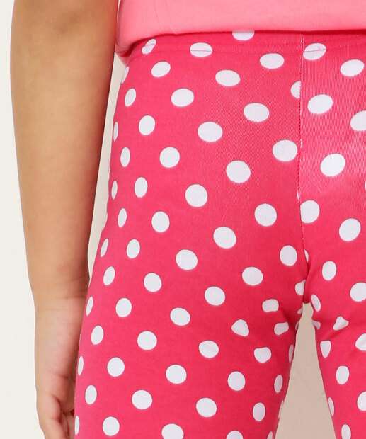 Calça Infantil Legging Estampa Poá Marisa Tam 4 a 10