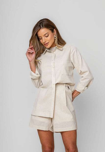 Image_Camisa Alfaiataria Linho M/L Com Bolso Marfim Salvatore