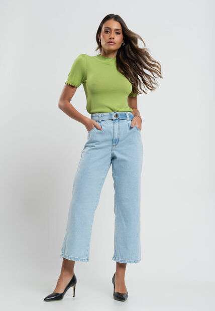 Image_Calça Jeans Pantacourt Jeans Claro Salvatore Fashion