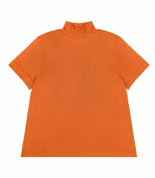 Blusa Gola Alta Feminina Plus Size Secret Glam Laranja