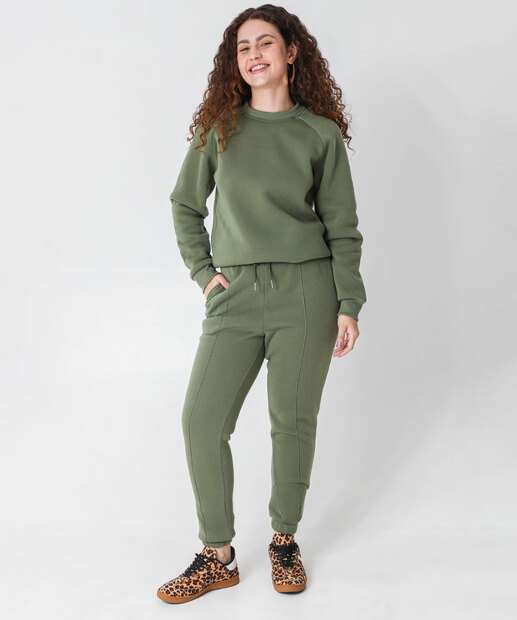 Image_Calça Moletom Feminina Reta Frizo Marisa Verde