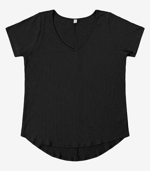 Blusa Feminina Plus Size da Infinita Cor Preto