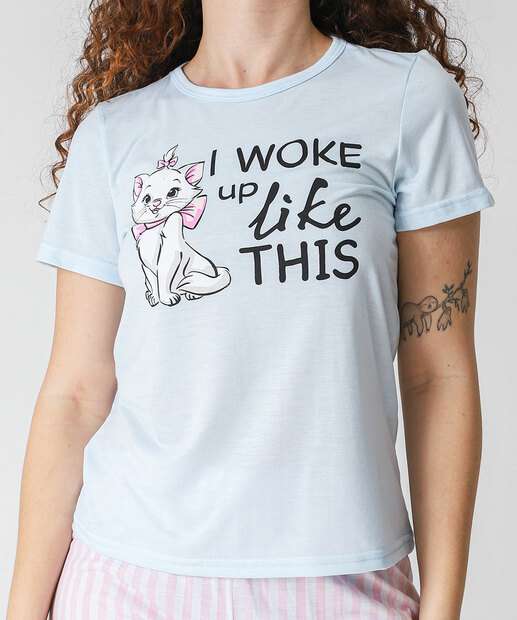 Pijama Feminino Estampa Marie Disney Azul