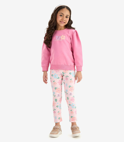 Conjunto Moletom Blusão Com Calça Rovi Kids Rosa