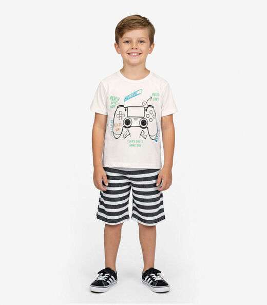 Image_Conjunto Infantil Curto Verão Menino Select Bege