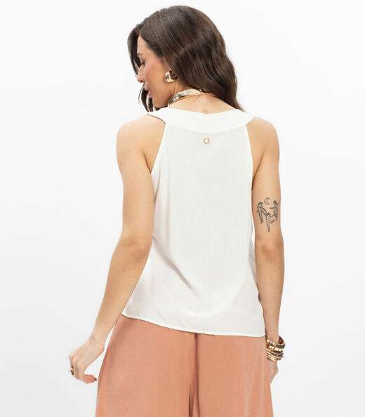 Regata Viscose Slub Feminina Endless Bege