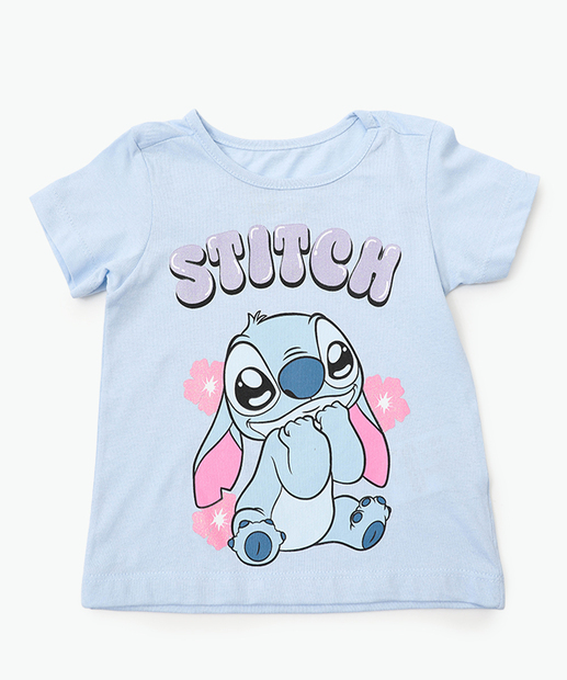 Conjunto Infantil Stitch Disney Tam 1 a 3 Azul