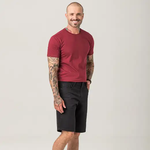 Bermuda Sarja Masculina Preta Zune