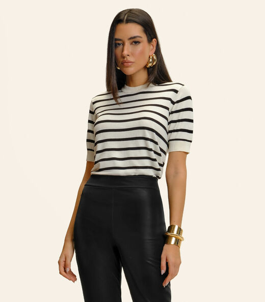 Image_Blusa Feminina Manga Curta Tricot Endless Preto