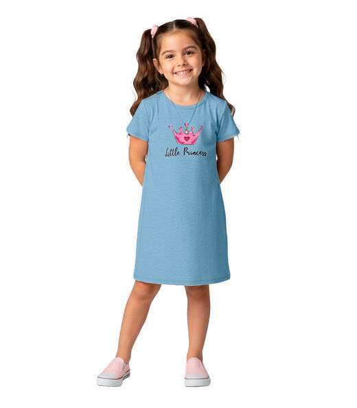 Vestido Infantil em Moletinho Maquenetado Select Azul